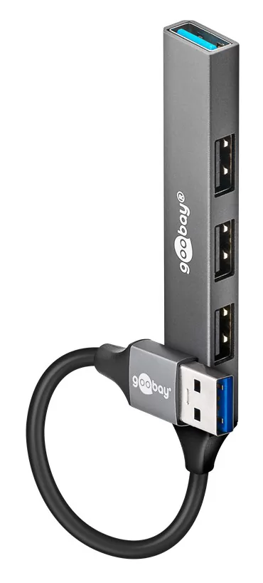 GOOBAY USB hub 74456, 4x θυρών, USB 3.2, 5Gbps, USB σύνδεση, γκρι 3 GOOBAY USB hub 74456, 4x θυρών, USB 3.2, 5Gbps, USB σύνδεση, γκρι