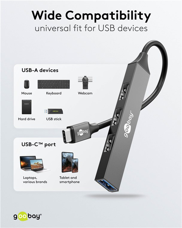 GOOBAY USB hub 74457, 4x θυρών, USB 3.2, 5Gbps, USB-C σύνδεση, γκρι 6 GOOBAY USB hub 74457, 4x θυρών, USB 3.2, 5Gbps, USB-C σύνδεση, γκρι - Image 4
