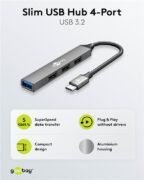 GOOBAY USB hub 74457, 4x θυρών, USB 3.2, 5Gbps, USB-C σύνδεση, γκρι 14 GOOBAY USB hub 74457, 4x θυρών, USB 3.2, 5Gbps, USB-C σύνδεση, γκρι 5
