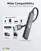 GOOBAY USB hub 74458, 4x θυρών, USB 3.2, 5Gbps, USB σύνδεση, γκρι 13 GOOBAY USB hub 74458, 4x θυρών, USB 3.2, 5Gbps, USB σύνδεση, γκρι 4
