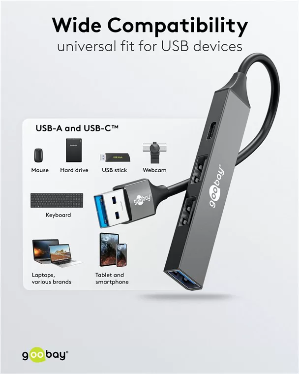 GOOBAY USB hub 74458, 4x θυρών, USB 3.2, 5Gbps, USB σύνδεση, γκρι 6 GOOBAY USB hub 74458, 4x θυρών, USB 3.2, 5Gbps, USB σύνδεση, γκρι - Image 4