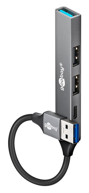 GOOBAY USB hub 74458, 4x θυρών, USB 3.2, 5Gbps, USB σύνδεση, γκρι 3 GOOBAY USB hub 74458, 4x θυρών, USB 3.2, 5Gbps, USB σύνδεση, γκρι