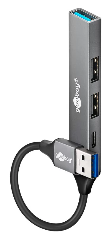GOOBAY USB hub 74458, 4x θυρών, USB 3.2, 5Gbps, USB σύνδεση, γκρι 3 GOOBAY USB hub 74458, 4x θυρών, USB 3.2, 5Gbps, USB σύνδεση, γκρι