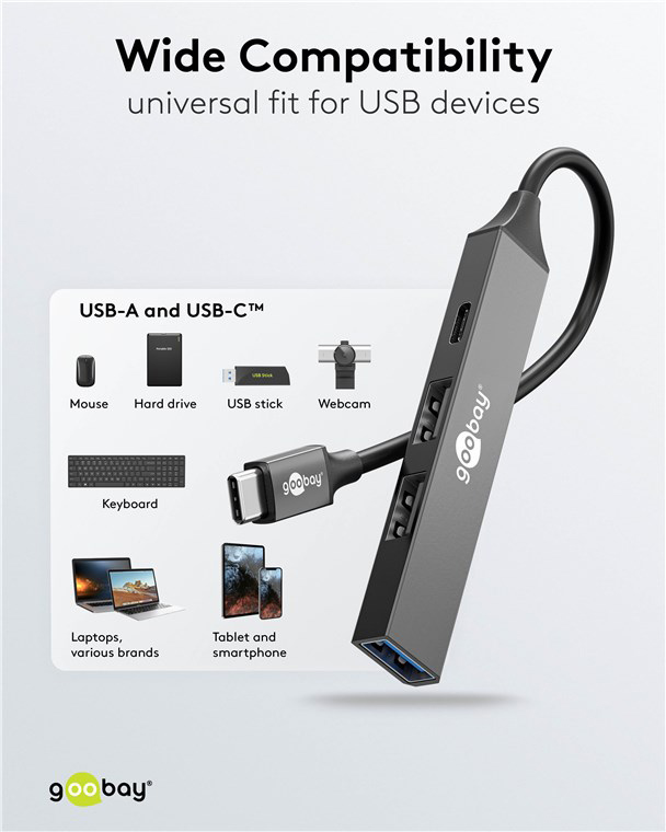 GOOBAY USB hub 74459, 4x θυρών, USB 3.2, 5Gbps, USB-C σύνδεση, γκρι 6 GOOBAY USB hub 74459, 4x θυρών, USB 3.2, 5Gbps, USB-C σύνδεση, γκρι - Image 4