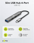 GOOBAY USB hub 74459, 4x θυρών, USB 3.2, 5Gbps, USB-C σύνδεση, γκρι 14 GOOBAY USB hub 74459, 4x θυρών, USB 3.2, 5Gbps, USB-C σύνδεση, γκρι 5