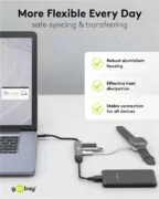GOOBAY USB hub 74459, 4x θυρών, USB 3.2, 5Gbps, USB-C σύνδεση, γκρι 6