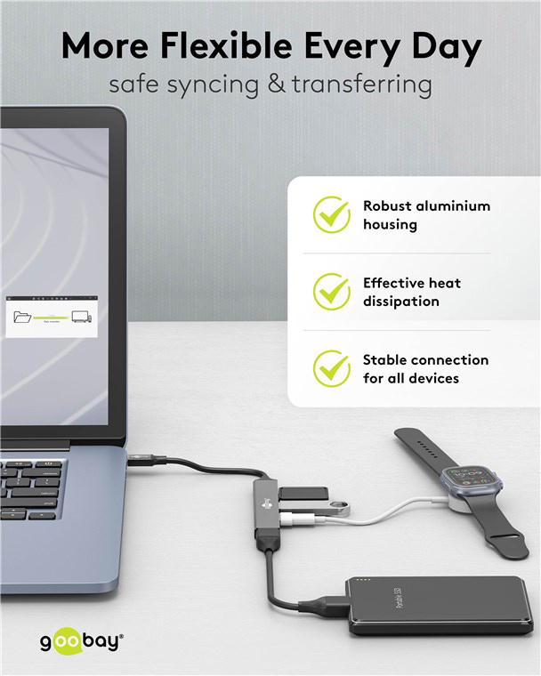 GOOBAY USB hub 74459, 4x θυρών, USB 3.2, 5Gbps, USB-C σύνδεση, γκρι 8 GOOBAY USB hub 74459, 4x θυρών, USB 3.2, 5Gbps, USB-C σύνδεση, γκρι - Image 6