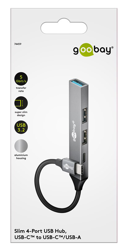 GOOBAY USB hub 74459, 4x θυρών, USB 3.2, 5Gbps, USB-C σύνδεση, γκρι 10 GOOBAY USB hub 74459, 4x θυρών, USB 3.2, 5Gbps, USB-C σύνδεση, γκρι - Image 8
