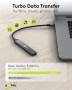 GOOBAY USB hub 74460, 5x θυρών, USB 3.2, 5Gbps, 100W, USB-C σύνδεση, γκρι 2
