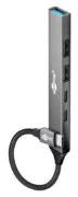 GOOBAY USB hub 74460, 5x θυρών, USB 3.2, 5Gbps, 100W, USB-C σύνδεση, γκρι 1