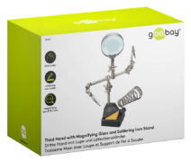 GOOBAY βάση στήριξης πλακέτας 76560 με μεγεθυντικό φακό & θέση για κολλητήρι, 2x βραχίονες, μαύρη 10