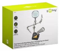 GOOBAY βάση στήριξης πλακέτας 76560 με μεγεθυντικό φακό & θέση για κολλητήρι, 2x βραχίονες, μαύρη 10