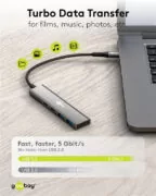 GOOBAY USB hub 76563, 4x θυρών, USB 3.2, 5Gbps, USB-C σύνδεση, γκρι 2