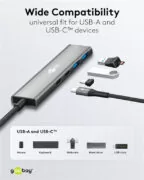 GOOBAY USB hub 76563, 4x θυρών, USB 3.2, 5Gbps, USB-C σύνδεση, γκρι 5