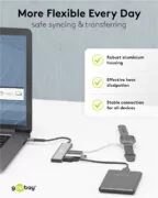 GOOBAY USB hub 76563, 4x θυρών, USB 3.2, 5Gbps, USB-C σύνδεση, γκρι 6