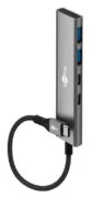 GOOBAY USB hub 76563, 4x θυρών, USB 3.2, 5Gbps, USB-C σύνδεση, γκρι 1