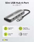 GOOBAY USB hub 76565, 4x θυρών, USB 3.2, 10Gbps, USB-C σύνδεση, γκρι 11 GOOBAY USB hub 76565, 4x θυρών, USB 3.2, 10Gbps, USB-C σύνδεση, γκρι 2