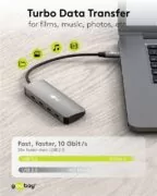 GOOBAY USB hub 76565, 4x θυρών, USB 3.2, 10Gbps, USB-C σύνδεση, γκρι 3