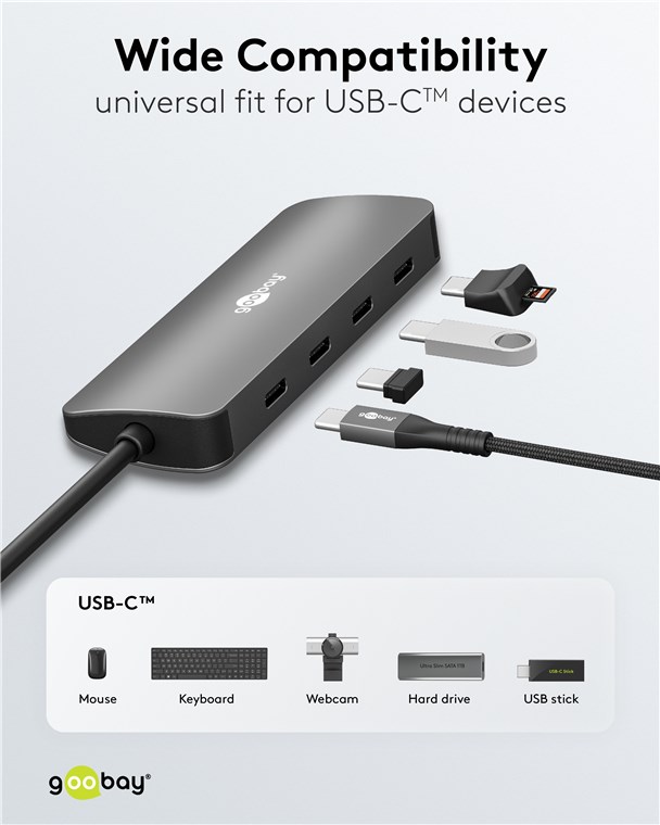 GOOBAY USB hub 76565, 4x θυρών, USB 3.2, 10Gbps, USB-C σύνδεση, γκρι 7 GOOBAY USB hub 76565, 4x θυρών, USB 3.2, 10Gbps, USB-C σύνδεση, γκρι - Image 5