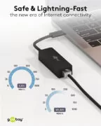 GOOBAY αντάπτορας δικτύου 76579, USB-C, 1000Mbps Ethernet, μαύρος 2