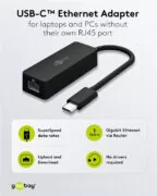 GOOBAY αντάπτορας δικτύου 76579, USB-C, 1000Mbps Ethernet, μαύρος 3