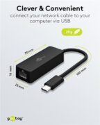 GOOBAY αντάπτορας δικτύου 76579, USB-C, 1000Mbps Ethernet, μαύρος 15 GOOBAY αντάπτορας δικτύου 76579, USB-C, 1000Mbps Ethernet, μαύρος 4