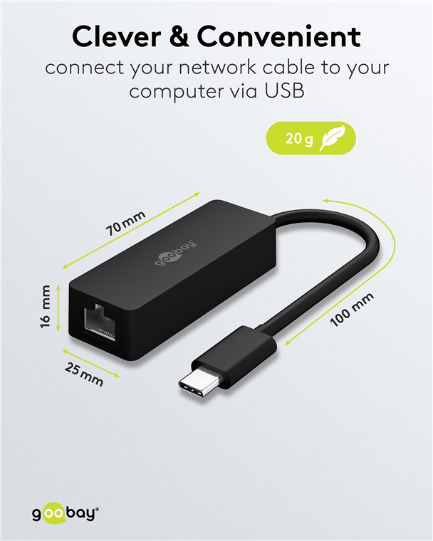 GOOBAY αντάπτορας δικτύου 76579, USB-C, 1000Mbps Ethernet, μαύρος 6 GOOBAY αντάπτορας δικτύου 76579, USB-C, 1000Mbps Ethernet, μαύρος - Image 4