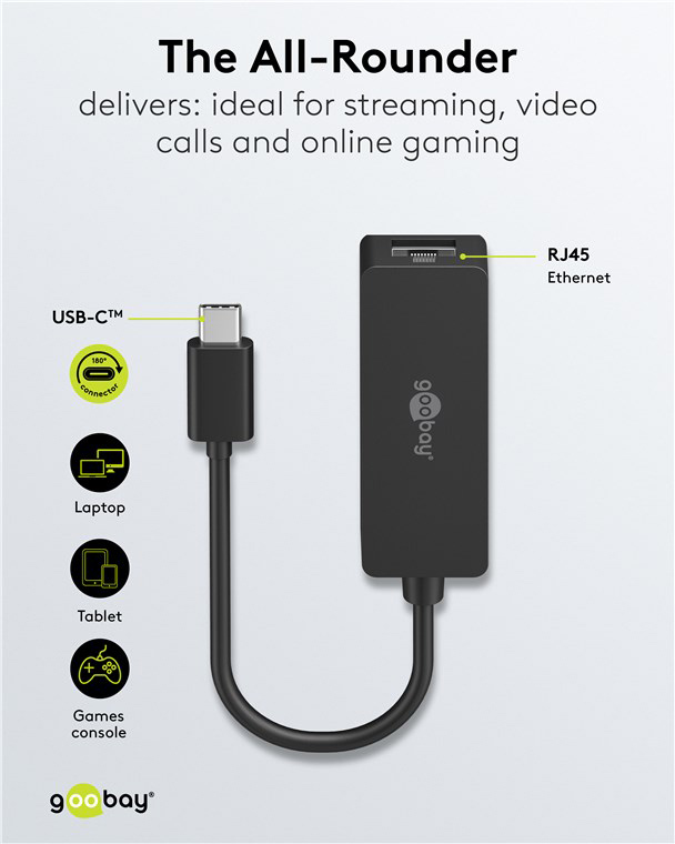 GOOBAY αντάπτορας δικτύου 76579, USB-C, 1000Mbps Ethernet, μαύρος 7 GOOBAY αντάπτορας δικτύου 76579, USB-C, 1000Mbps Ethernet, μαύρος - Image 5