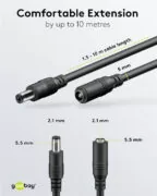 GOOBAY καλώδιο προέκτασης τροφοδοσίας 76671, 5.5x2.1mm, 5m, μαύρο 4
