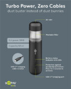 GOOBAY 2 σε 1 σκουπάκι χειρός & air duster 77829, 120W, 6000mAh, μαύρο 5