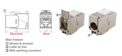 GOOBAY Keystone module RJ45 77942, CAT 6A STP, slim & short, toolfree, ασημί 4