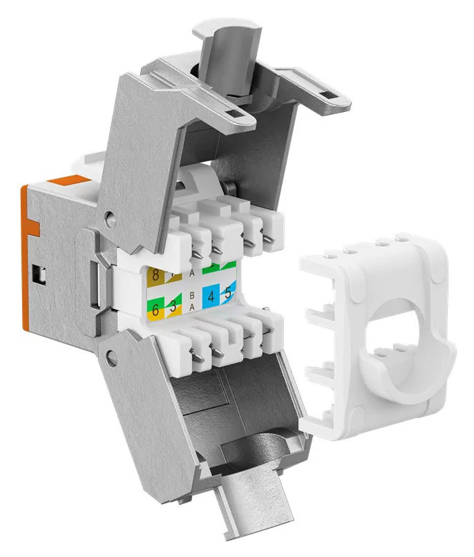 GOOBAY Keystone module RJ45 77947, CAT 6A STP, slim, toolfree, ασημί/πορτοκαλί 4 GOOBAY Keystone module RJ45 77947, CAT 6A STP, slim, toolfree, ασημί/πορτοκαλί - Image 2