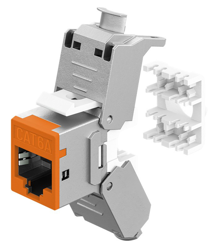 GOOBAY Keystone module RJ45 77947, CAT 6A STP, slim, toolfree, ασημί/πορτοκαλί 5 GOOBAY Keystone module RJ45 77947, CAT 6A STP, slim, toolfree, ασημί/πορτοκαλί - Image 3