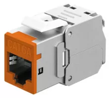 GOOBAY Keystone module RJ45 77947, CAT 6A STP, slim, toolfree, ασημί/πορτοκαλί