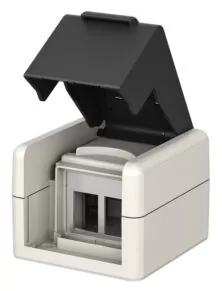 GOOBAY κυτίο για 2x Keystone modules 79169, εξωτερικού χώρου, IP44, λευκό/μαύρο