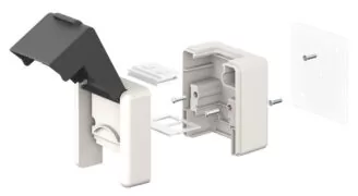 GOOBAY κυτίο για 2x Keystone modules 79169, εξωτερικού χώρου, IP44, λευκό/μαύρο 4
