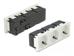 DELOCK τριπλό module πρίζας ρεύματος Easy 45 81323, 45°, 45x45mm, 5τμχ 1