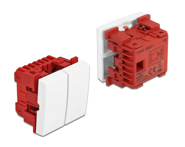 DELOCK module διακόπτης Easy 45 81363, διπλός, 1-pole, 1-way, λευκός 3 DELOCK module διακόπτης Easy 45 81363, διπλός, 1-pole, 1-way, λευκός