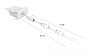 DELOCK module καλώδιο τροφοδοσίας Easy 45 81376, ανασυρόμενο 50cm, λευκό 2