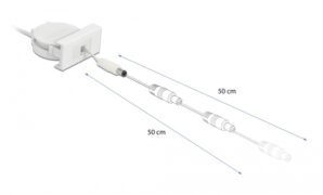 DELOCK module καλώδιο τροφοδοσίας Easy 45 81377, ανασυρόμενο 50cm, λευκό 2