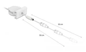 DELOCK module καλώδιο τροφοδοσίας Easy 45 81377, ανασυρόμενο 50cm, λευκό 2