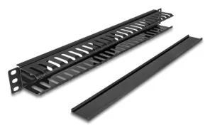 DELOCK cable management 81555 για rack 19"/1U, πλαστικό/μεταλλικό, μαύρο 2