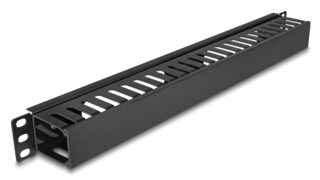 DELOCK cable management 81555 για rack 19"/1U, πλαστικό/μεταλλικό, μαύρο 1