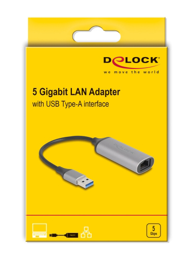 DELOCK αντάπτορας δικτύου 81571, USB, 5Gbps Ethernet, ασημί 4 DELOCK αντάπτορας δικτύου 81571, USB, 5Gbps Ethernet, ασημί - Image 2