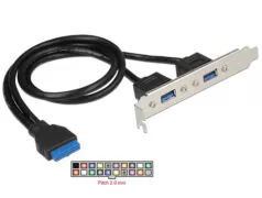 84836 Καλώδιο USB 3.0 50cm, 19PIN Header σε 2 Type-a