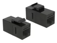 DELOCK Keystone module RJ45 86381, θηλυκό σε θηλυκό, Cat 6 UTP, μαύρο 1