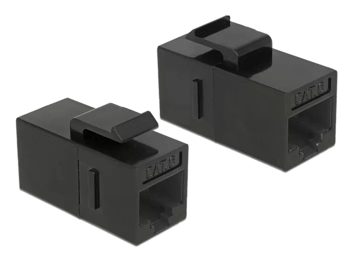 DELOCK Keystone module RJ45 86381, θηλυκό σε θηλυκό, Cat 6 UTP, μαύρο 3 DELOCK Keystone module RJ45 86381, θηλυκό σε θηλυκό, Cat 6 UTP, μαύρο