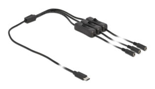 DELOCK καλώδιο USB Type-C σε 3x DC 5.5 x 2.1mm 86801, 1m, μαύρο 2 DELOCK καλώδιο USB Type-C σε 3x DC 5.5 x 2.1mm 86801, 1m, μαύρο 1