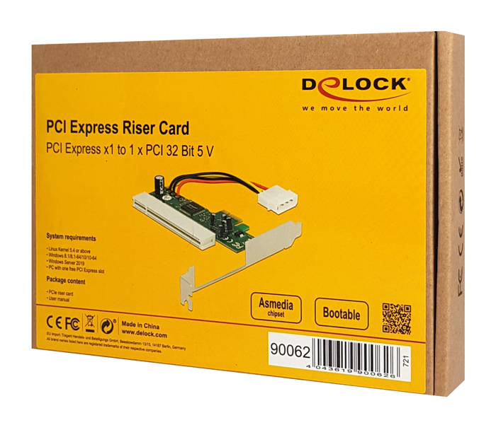 DELOCK κάρτα επέκτασης PCI Express σε PCI 32 Bit 5V 90062, Asmedia chip 5 DELOCK κάρτα επέκτασης PCI Express σε PCI 32 Bit 5V 90062, Asmedia chip - Image 3