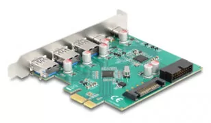 DELOCK κάρτα επέκτασης PCIe x1 σε 3x USB/2x USB-C/19-pin 90109, 5Gbps 2